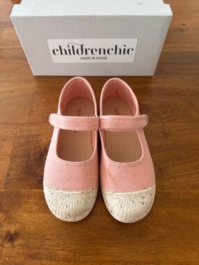 Childrenchic Peach Canvas Mary Jane Sneakers